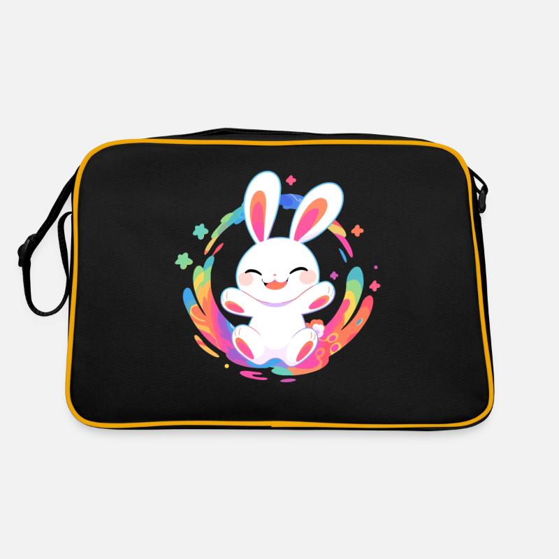 Strahlendes Kaninchen Retro Tasche