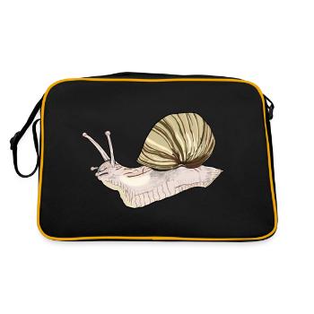 Schnecke mit Haus - Retro Tasche - Schwarz/Gold - Hinten