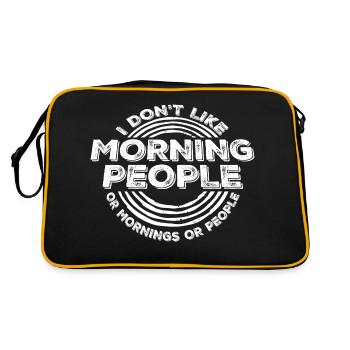 Funny I Don't Like Morning Or Mornings Or People - Retro Bag - black/gold - Back