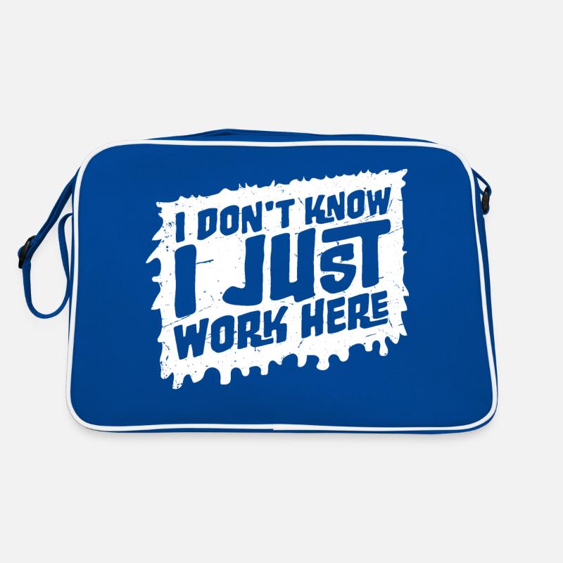 Funny I Don't Know I Just Work Here Sarcastic Joke Retro Bag