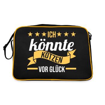 Je suis de si bonne humeur que je pourrais vomir - Sac Retro - noir/or - Dos