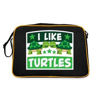 J’aime les tortues mignonne tortue amour amoureux des tortues - Sac Retro - noir/or - Dos
