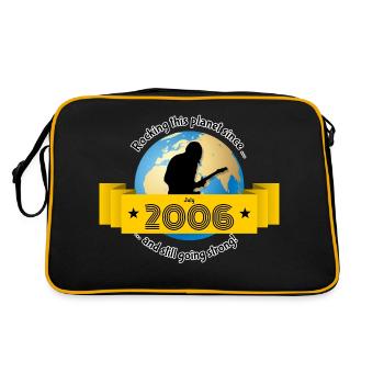 18. Geburtstag Rocking this planet since 07/2006 - Retro Tasche - Schwarz/Gold - Hinten