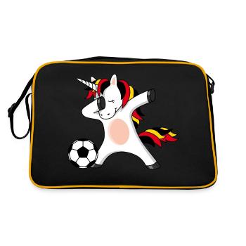 Licorne de football Allemagne Belgique Championnat d’Europe Coupe du monde - Sac Retro - noir/or - Dos