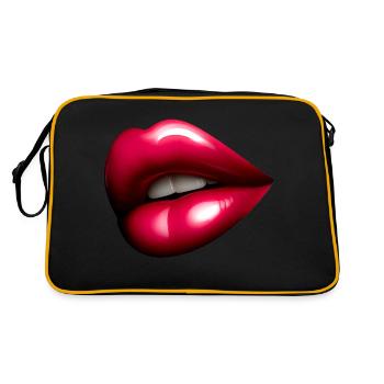 Jolie Bouche Rouge - Levre rouge - Sac Retro - noir/or - Dos