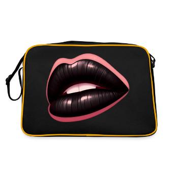 Lèvres Noires - Art Mystérieux - Sac Retro - noir/or - Dos