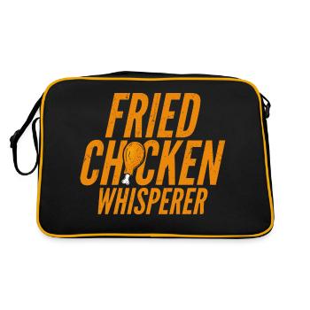 Fried Chicken Whisperer Fry Fast Food - Retro Tasche - Schwarz/Gold - Hinten