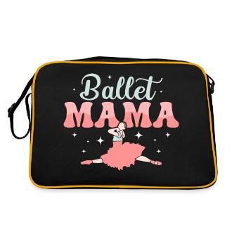 Ballet Mama Ballerina Woman Dance - Retro Tasche - Schwarz/Gold - Hinten