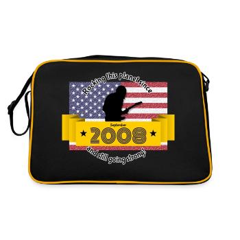 16th birthday Rocking this planet since 09/2008 - Retro Bag - black/gold - Back