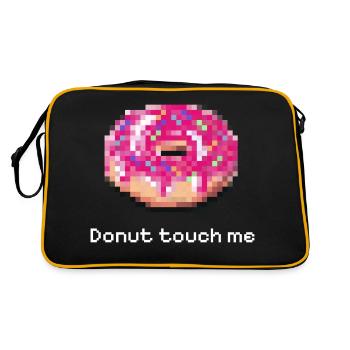 Donut touch me white funny pixel - Retro Bag - black/gold - Back