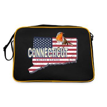 Connecticut États-Unis Carte rétro - Sac Retro - noir/or - Dos