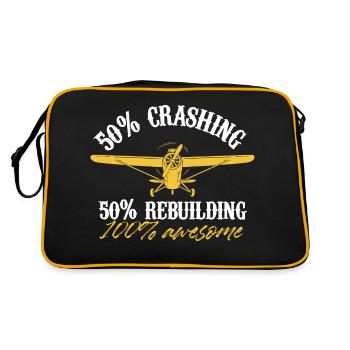 50 per cent crashing 50 rebuilding awesome Design - Retro Bag - black/gold - Back