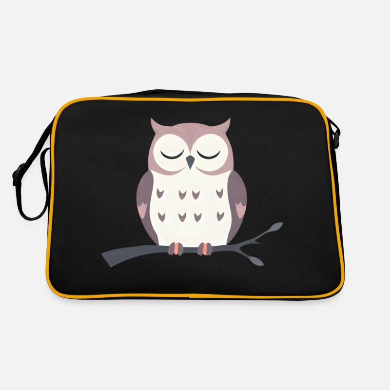 Schläfrige Eule Retro Tasche