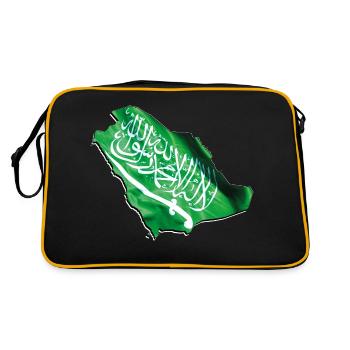 Saudi Arabia Flag in Saudi Arabia Map - Retro Bag - black/gold - Back