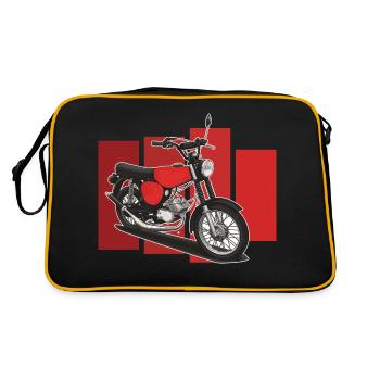 S51 (rouge) // Illustration - Sac Retro - noir/or - Dos