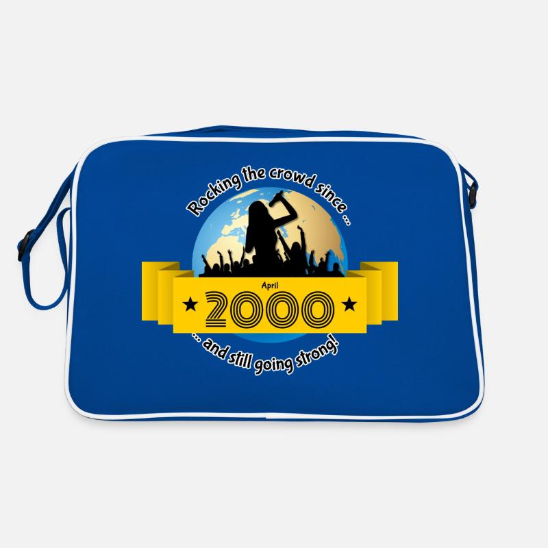 25. Geburtstag Rocking the crowd since 04/2000 Retro Tasche