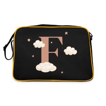 Lettre f nuages étoiles - Sac Retro - noir/or - Dos
