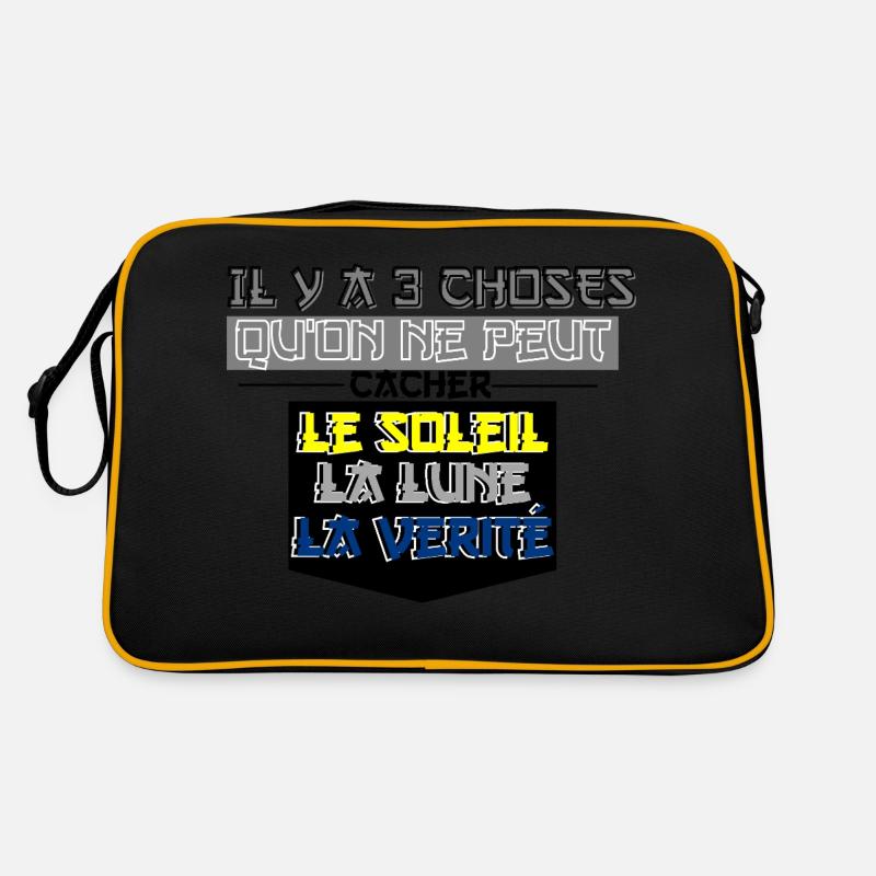 There are 3 things that cannot be hidden - Retro Bag - black/gold