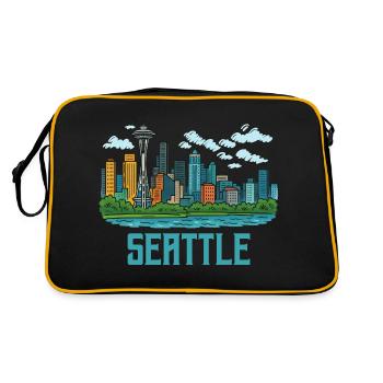 Ville de Seattle - Sac Retro - noir/or - Dos