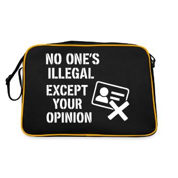 No one is illegal - Retro Bag - black/gold - Back