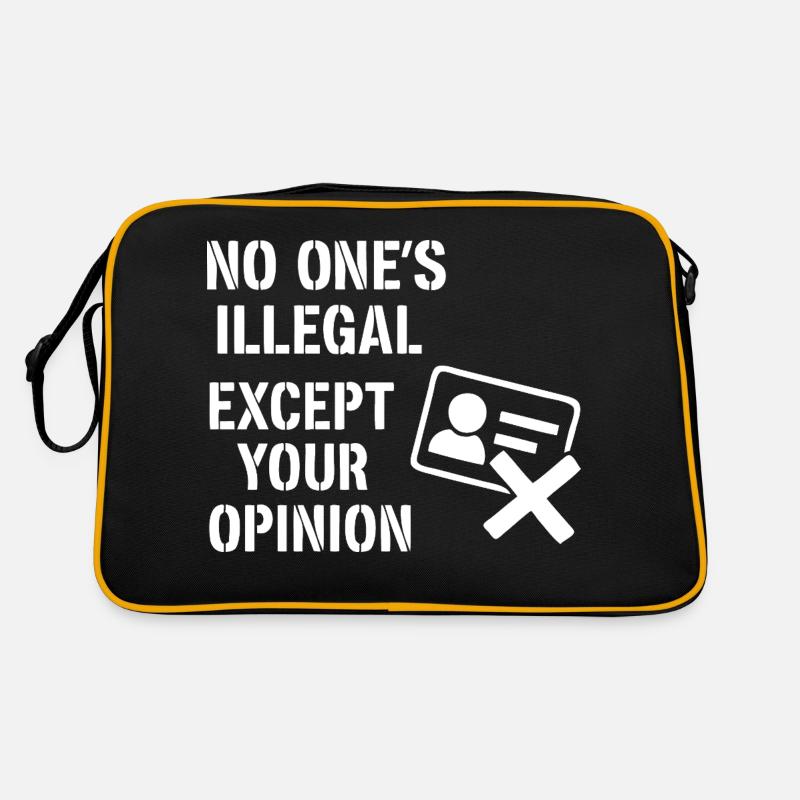 No one is illegal Retro Tasche