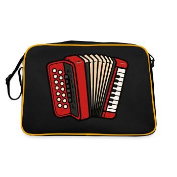 akkordeon - Retro Tasche - Schwarz/Gold - Hinten