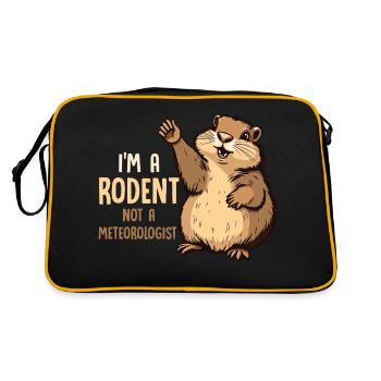 I'm A Rodent Not A Meteorologist Rodent Animal - Retro Tasche - Schwarz/Gold - Hinten