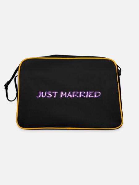 PAAR. ICH HABE GERADE GEHEIRATET. Junggesellinnenabschied. HEILIGER VALENTINSTAG. MARIES - Retro Tasche - Schwarz/Gold - Hinten