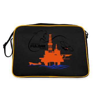Fulmar Oil Rig Platform North Sea Aberdeen - Retro Bag - black/gold - Back
