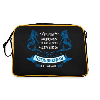 Meerjungfrau - Retro Tasche - Schwarz/Gold - Hinten