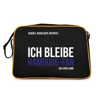 Ich bleibe Hamburg-Fan - Retro Tasche - Schwarz/Gold - Hinten