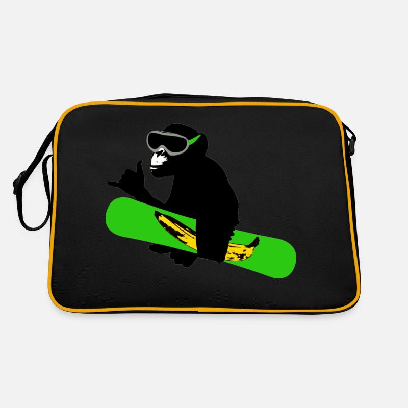 snowboard monkey Retro Tasche