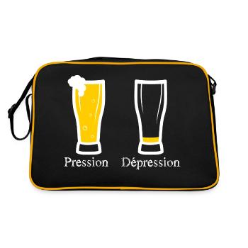 pression - depression - bière - Sac Retro - noir/or - Dos