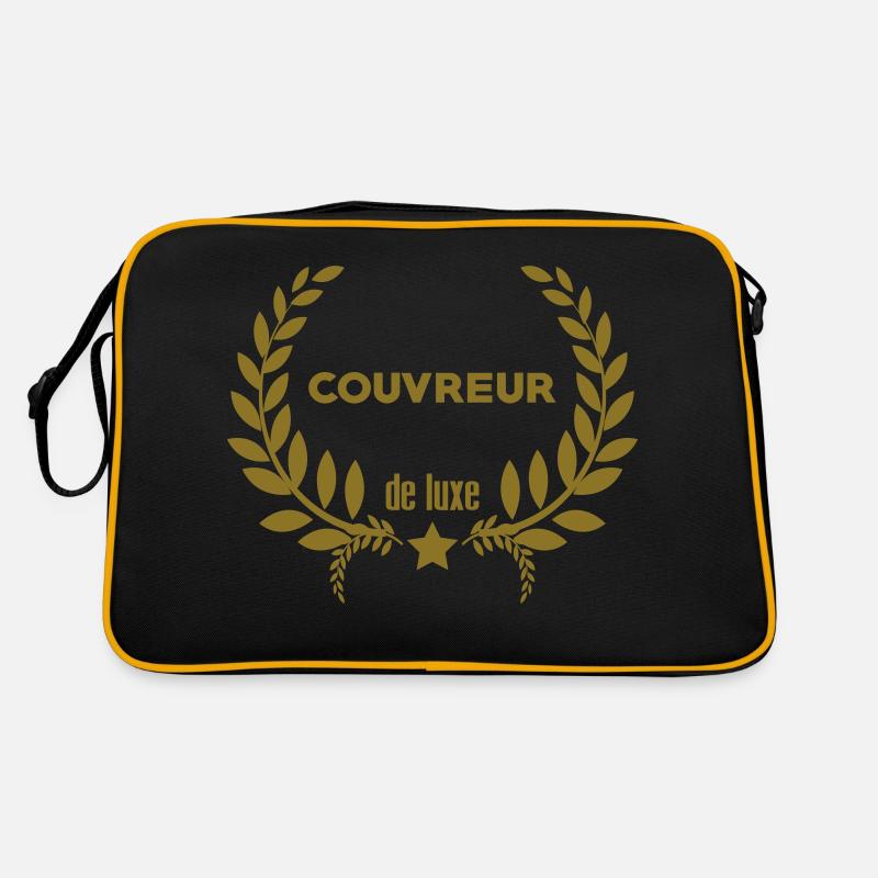 Couvreur / Toit / Chantier / Construction / Metier - Sac Retro - noir/or