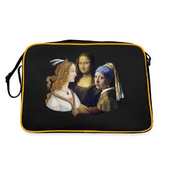 DaVinci vs Botticelli vs Vermeer | Artist contest - Retro Bag - black/gold - Back