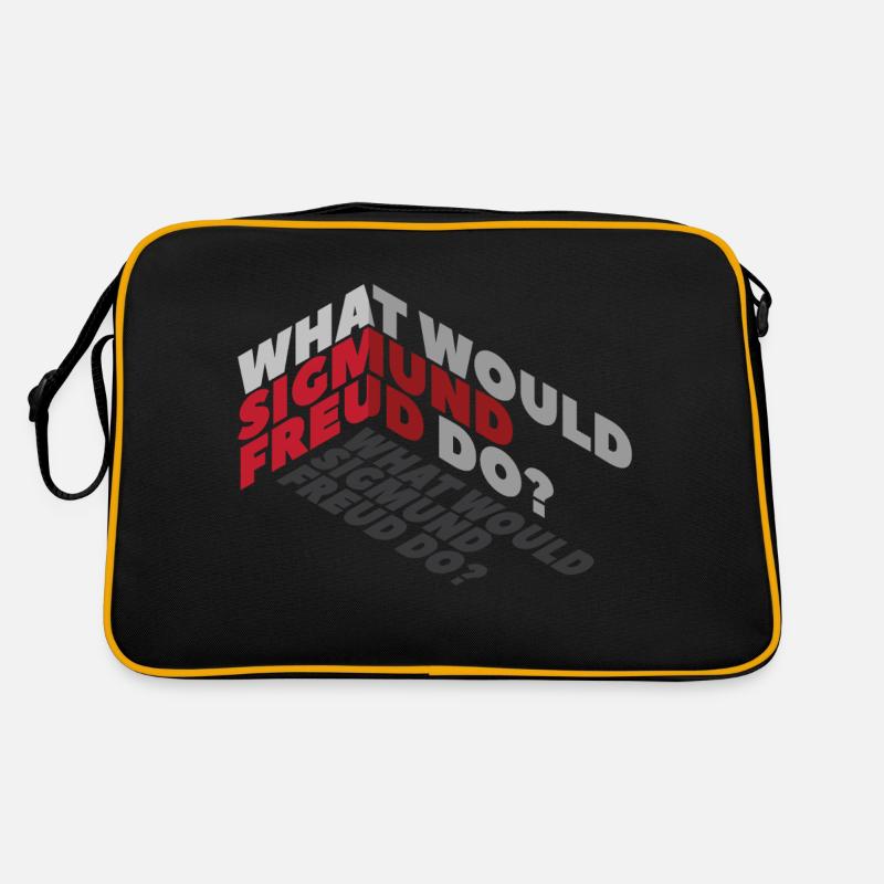 Was würde Sigmund Freud tun? - Retro Tasche - Schwarz/Gold