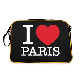 Ich liebe Paris | Ich liebe Paris - Retro Tasche - Schwarz/Gold - Hinten