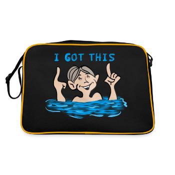 J’ai ça. Cours de natation, natation, natation - Sac Retro - noir/or - Dos