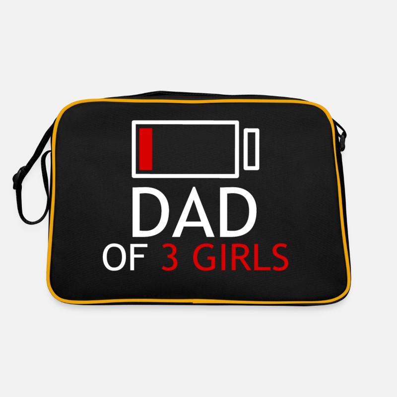 Vater von 3 Mädchen Retro Tasche