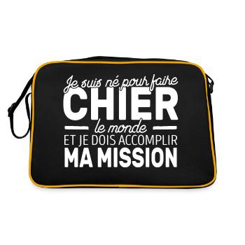 Je Suis Né Pour Faire Chier Le Monde - Sac Retro - noir/or - Dos