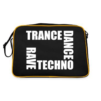 rave techno dance trance - Sac Retro - noir/or - Dos