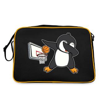 dab dabbing pingouin basket basket anniversaire noël - Sac Retro - noir/or - Dos
