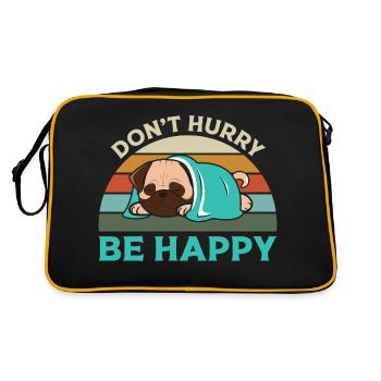 Don't hurry , Be Happy - Retro Bag - black/gold - Back