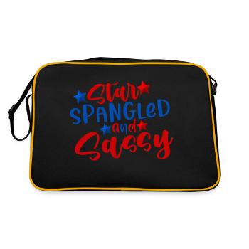 star spangled and sassy 4th of July america - Retro Bag - black/gold - Back