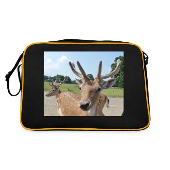 Close up of a Deer - Retro Bag - black/gold - Back