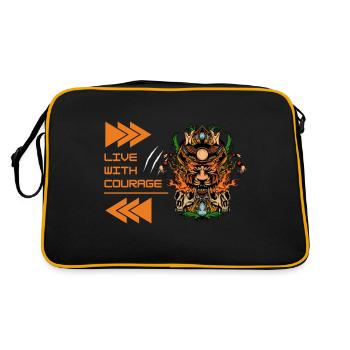 Illustration orange et verte Conception de motivation - Sac Retro - noir/or - Dos