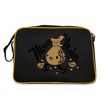 Money Maker lebendiger Geldsack - Retro Tasche - Schwarz/Gold - Hinten