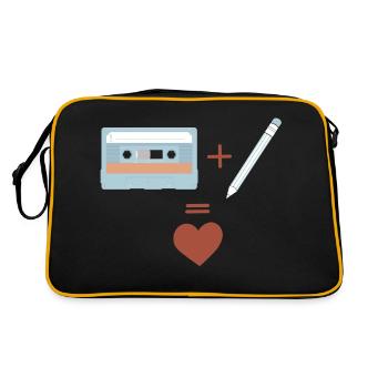 T-shirt cassette et stylo. Nostalgie jeunesse - Sac Retro - noir/or - Dos