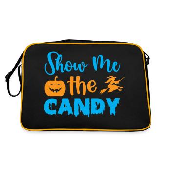 Show me the candy -halloween humor - Retro Bag - black/gold - Back