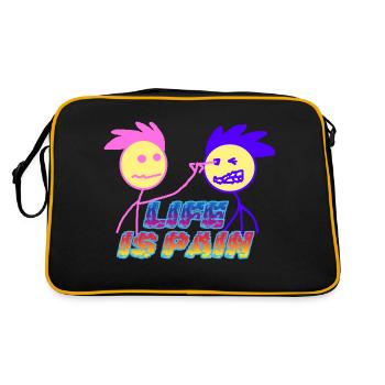 life is pain - Retro Bag - black/gold - Back